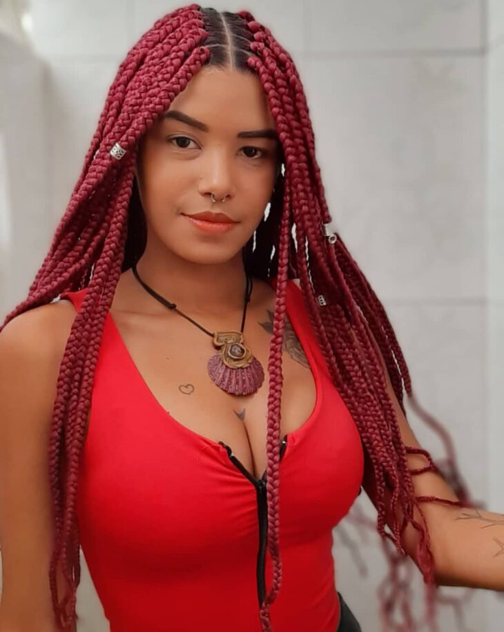 box braids vermelho 69