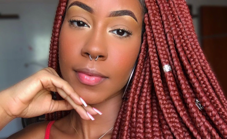 35 modelos de box braids vermelho cheias de atitude