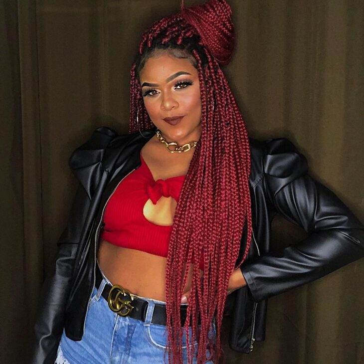 box braids vermelho 50