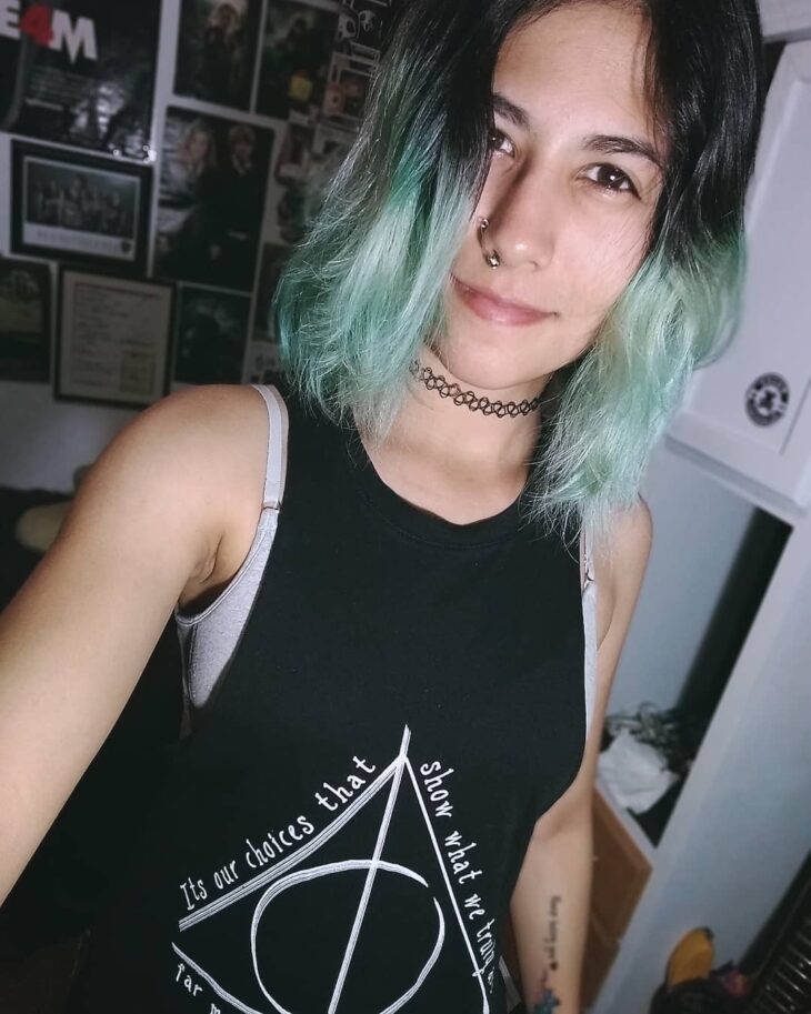 cabelo azul nas pontas 95