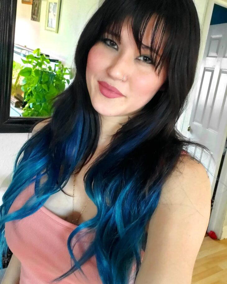 cabelo azul nas pontas 120