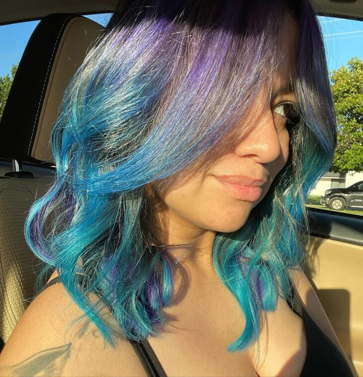 cabelo azul nas pontas 122