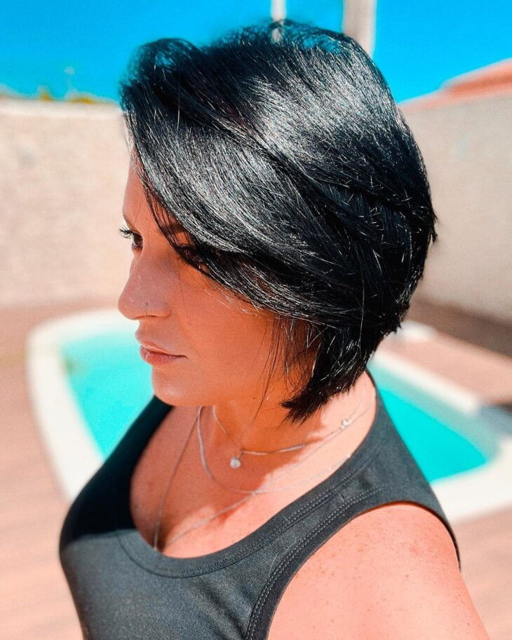 cabelo curto com franja lateral 49