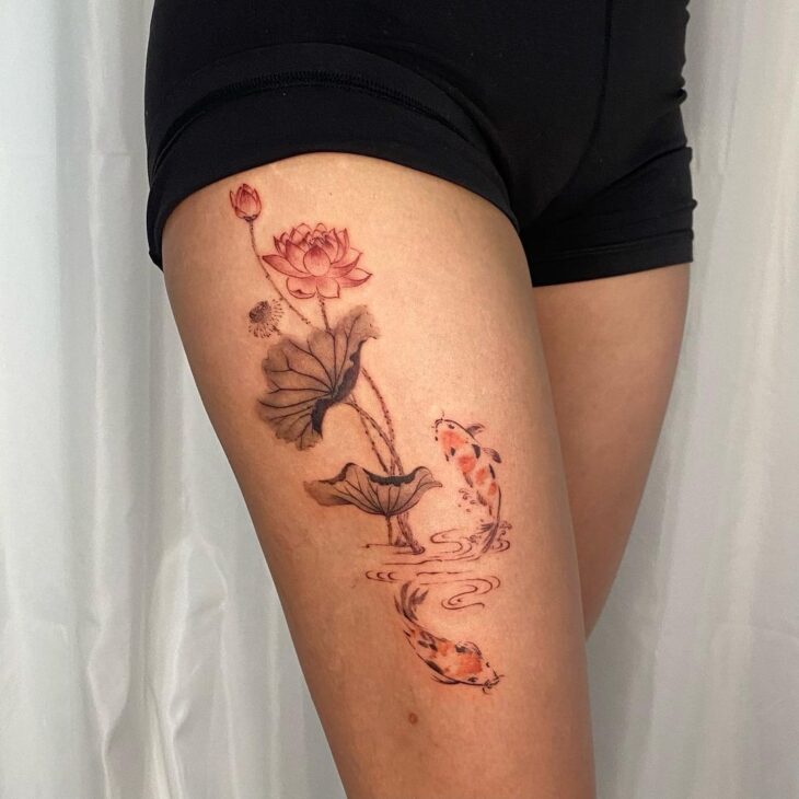 tatuagem de flor de lótus 96