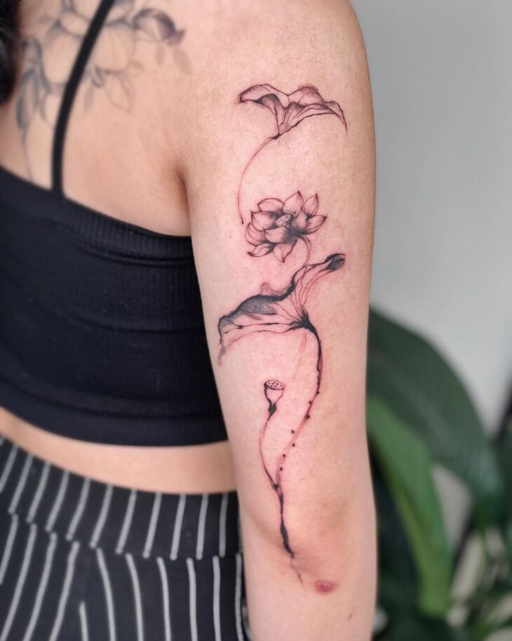 tatuagem de flor de lótus