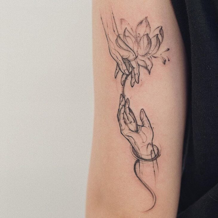 tatuagem de flor de lótus