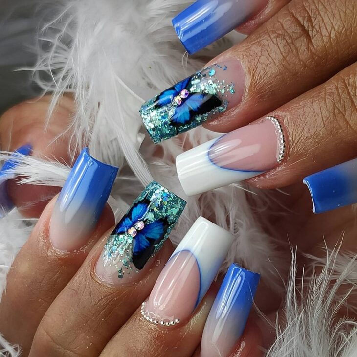 unhas encapsuladas com glitter 46