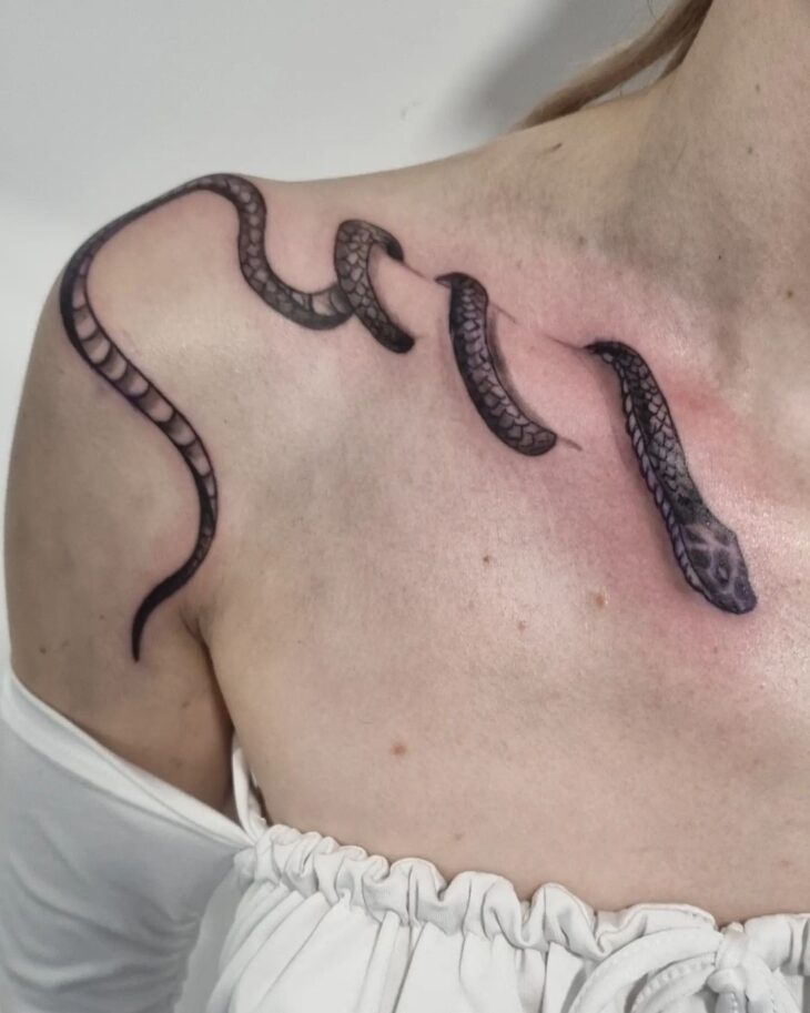 Tatuagem corporal temporária de cobra enrolada para mão e corpo para  mulheres