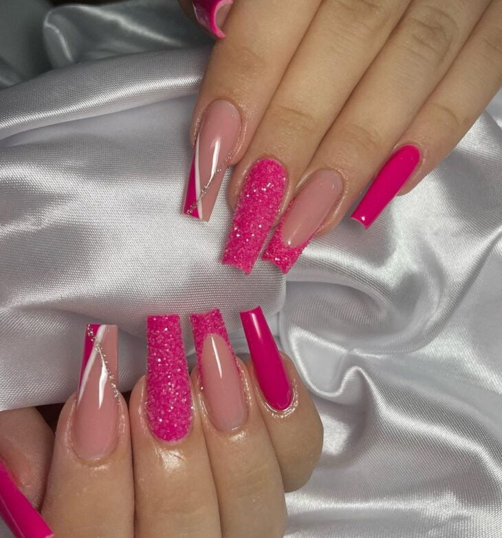 unhas de gel pink