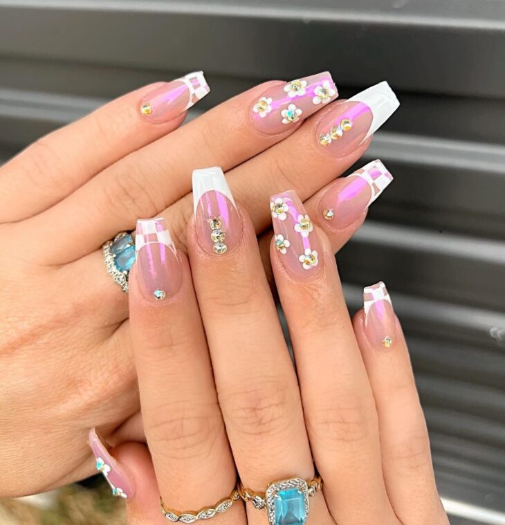 unhas em gel decoradas bailarina