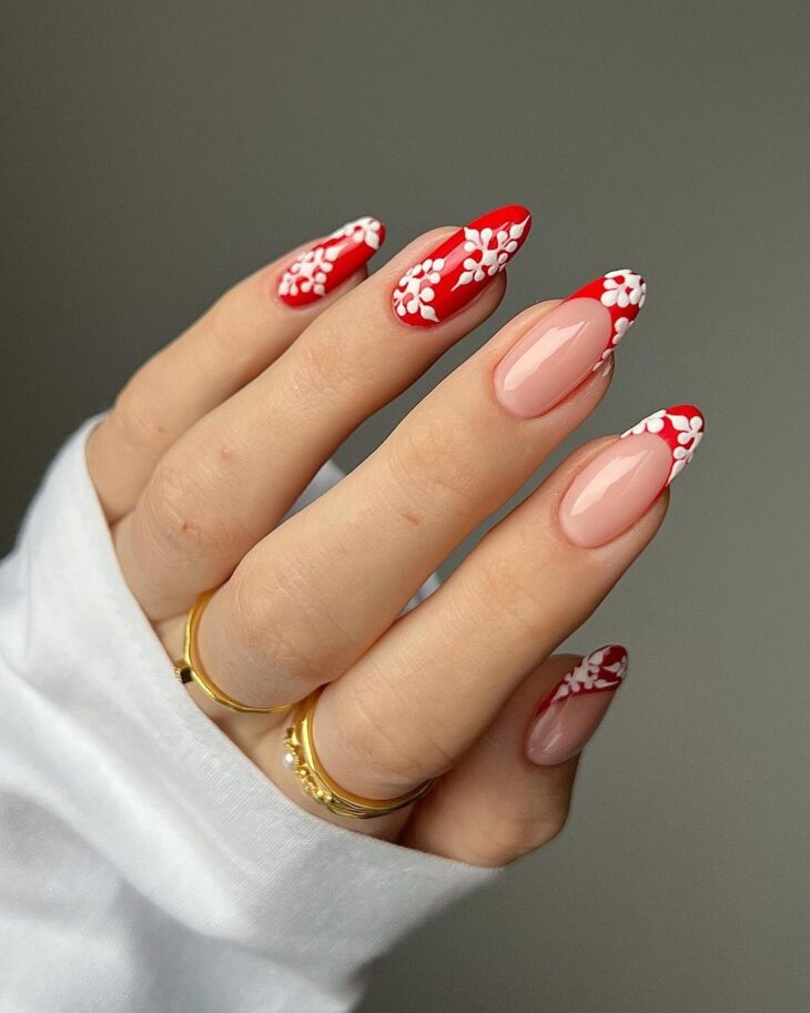 unhas em gel decoradas vermelho
