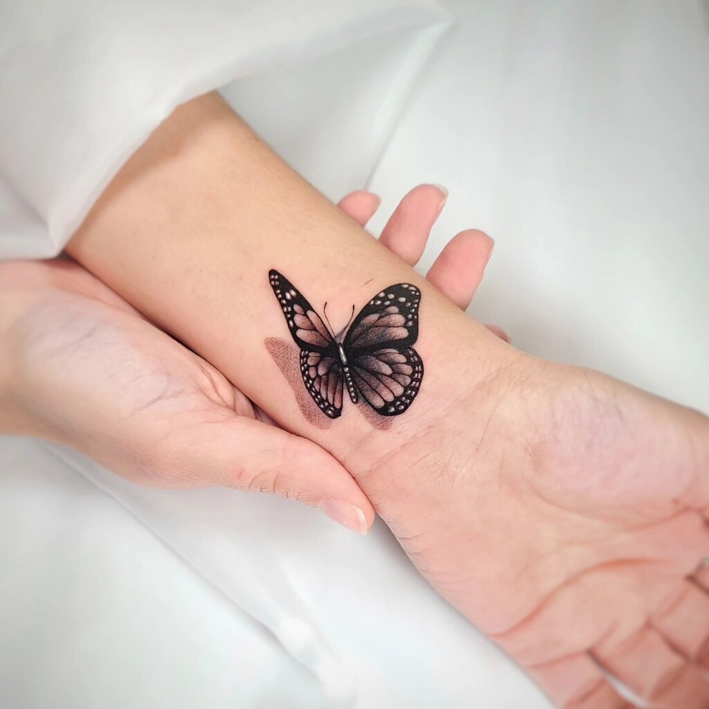 tatuagem de borboleta 3D